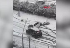 İstanbul’da kar yağışı sonrası yaşanan kazalar kamerada