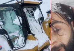 Şırnak’ta iş makinesinin üzerine çığ düştü; kabinde sıkışan operatör o anlarını çekti