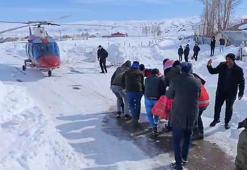 KOAH hastası, yolu kapalı köyden ambulans helikopterle alındı