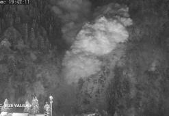 Ayder Yaylası'nda düşen çığ, işletmede hasara neden oldu; o anlar kamerada