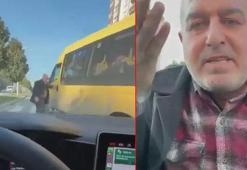 Başakşehir'de cipin önünü kesen minibüs sürücüsü, aracın camına tükürdü