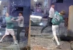 Kafe sahibi ile müşteri arasında çıkan kavga kamerada