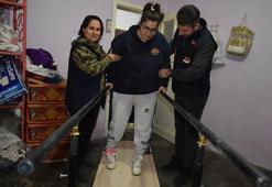 Fizik tedaviyle 5 yıl sonra adım atan Aysun, yürüyüp polis olmak istiyor