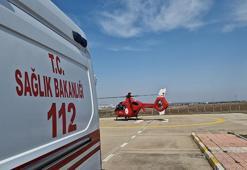Diyarbakır'da kalp krizi geçiren hasta, ambulans helikopterle sevk edildi