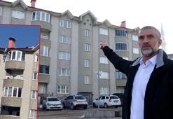 6 katlı binanın çatısından düşmekten, beline bağladığı iple kurtuldu