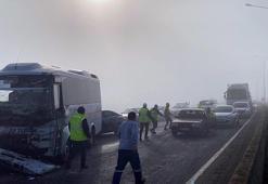 Tekirdağ'da siste zincirleme kaza: 7 yaralı