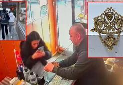Beyoğlu’nda kuyumcudan altın taç çalan kadın kamerada: ‘Sevgilim bana alamayınca çaldım’