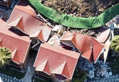 Artvin'de heyelan; apart otelin istinat duvarı çöktü, 1 yaralı