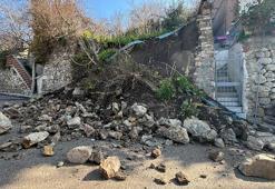 İstinat duvarının çöktüğü bölgede tahliye edilen binadakiler evlerine döndü