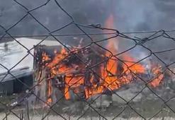 Bursa'da samanlık alev alev yandı