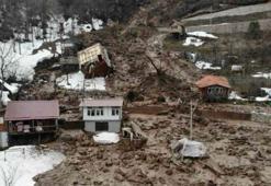 Artvin’de heyelan; ahşap ev çatısının üzerine devrildi
