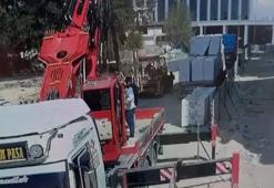 Üzerine gazbeton devrilen inşaat işçisi öldü