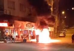 Edirne’de elektrikli motosiklet alev alev yandı; o anlar kamerada