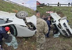 Otomobil şarampole devrildi: 4’ü çocuk, 9 yaralı