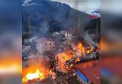 Artvin’de 4 ev, cami ve lojman yandı