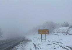 Domaniç-İnegöl yolunda kar ve sis