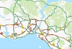 İstanbul'da trafik yoğunluğu yüzde 67 olarak ölçüldü