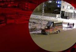 Çöp konteynerini kamyonete yükleyip çaldılar