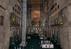 Ayasofya'nın ana kubbesinde tarihi restorasyon