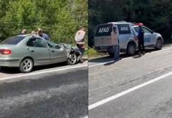 Yamaçtan kopan kapa parçaları, seyir halindeki otomobilin üzerine düştü: 5 yaralı