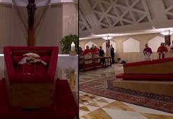 Vatikan, Papa'nın tabuttaki görüntülerini paylaştı