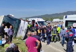 Yalova'da yolcu otobüsü devrildi; 1 ölü, 2 yaralı