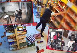 Depremden kaçmak yerine canına hiçe sayıp raflardaki ürünleri tuttu
