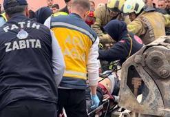 Fatih'te iş makinesinin çarptığı işçi 10 metrelik kuyuya düştü