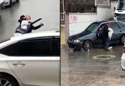 Kendisine silah doğrultan kayınpederine müdahale etti; o anlar kamerada