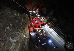 Erzurum’da otomobil dereye uçtu; 3 yaralı