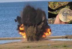 İznik Gölü'nde piknik yapan çocuğun bulduğu 1916 Alman yapımı top mermisi imha edildi