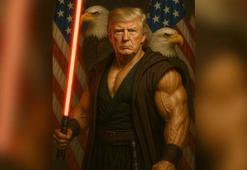 Trump, Beyaz Saray'ın sosyal medya paylaşımında yıldız savaşçısı olarak resmedildi