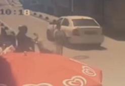 Silivri'de motorsiklet ile skuterin çarpıştığı kaza güvenlik kamerasında