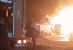 Silivri'de 15 baraka alev alev yandı