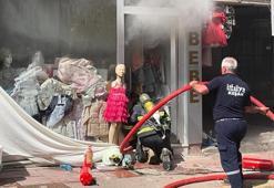 Edirne’de bebek kıyafetleri satan iş yerinde çıkan yangın söndürüldü