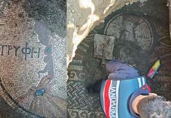 Mozaik buldukları izinsiz kazıyı sosyal medya hesabından paylaşmış