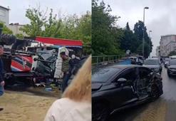 Bayrampaşa'da iş makinesi motosiklete çarpıp devrildi: 2 yaralı