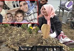 Heyelanda hayatını kaybeden eşi ve 2 kızının kabirlerini ziyaret edip, gözyaşı döktü