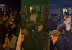 Eğlence mekanındaki tekmeli ve yumruklu 'yan bakma' kavgası kamerada