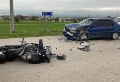 Otomobille motosiklet çarpıştı: 2’si ağır 6 yaralı