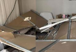 Asma tavan çöktü, anne ve 2 çocuğu birkaç dakikayla kurtuldu