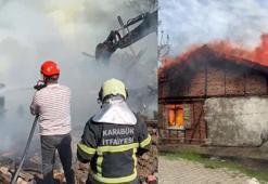 Tek katlı ahşap evde yangın