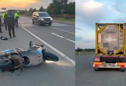 TIR’a arkadan çarpan motosikletin sürücüsü ağır yaralandı