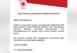 Türkiye'nin Trablus Büyükelçiliği’nden Türk vatandaşlarına uyarı