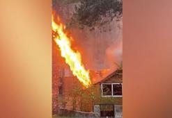 Zorkun Yaylası’nda yangın paniği: 3 ev tamamen, 1 ev ise kısmen yandı