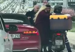 Maltepe D-100'de trafikte tartıştığı motokuryeye silah çekti