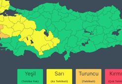 İçişleri Bakanlığı'ndan 18 kente 'sarı', 1 kente 'turuncu' kodlu uyarı