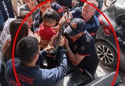 Dut yemek isterken eli korkuluk demirine saplandı