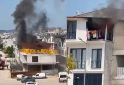 Yangın çıkan daire, kullanılamaz hale geldi