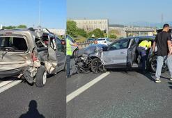 Anadolu Otoyolu Gebze geçişinde otomobille, hafif ticari araç çarpıştı; 2 yaralı